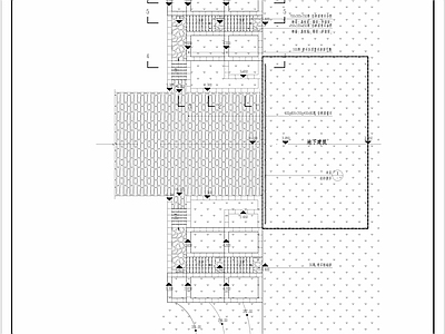 毛石台地下部覆土建筑 施工图 局部景观