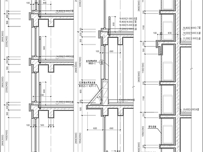 古典高层建筑墙身详图 施工图