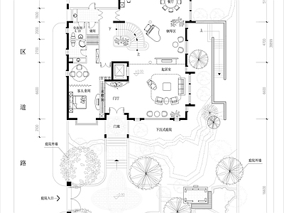 900平米别墅平面图 施工图