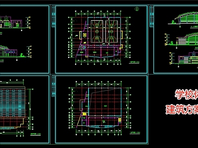 学校体育馆建筑方案设计图 施工图