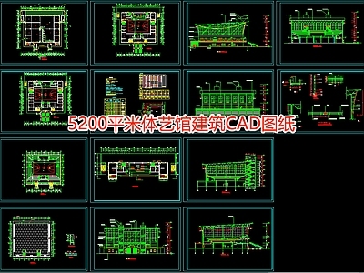 5200平米体艺馆建筑图纸 施工图