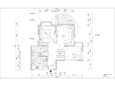 现代家装平层样板间全 施工图