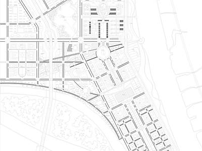 建筑总图景观道路规划 施工图 交通道路