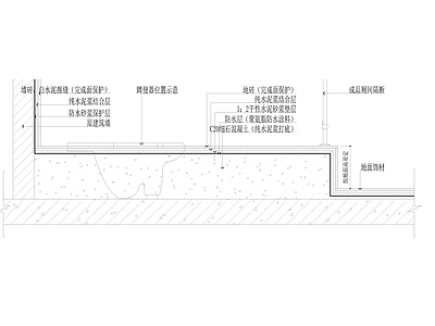 卫生间蹲便器地台剖面图 施工图