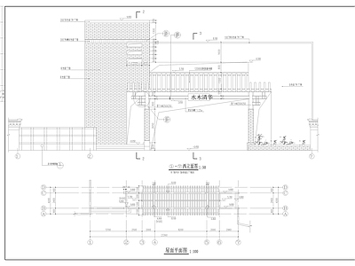 别墅小区大门建筑 施工图