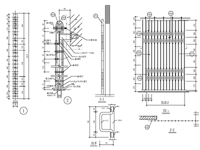 铁栅门及节点详图 施工图 折叠