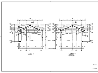 一层徽派风格商铺建筑 施工图