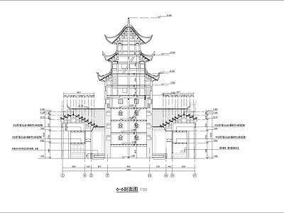 砖木塔式宗祠建筑 施工图