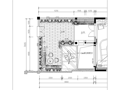 室外庭院小花园平面图 标高图 施工图