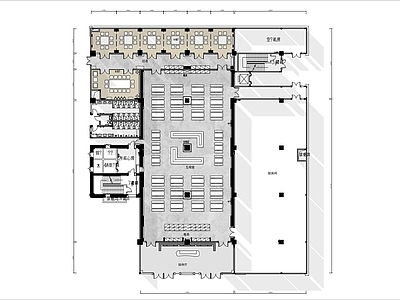 1800㎡自助餐厅平面布置图 施工图