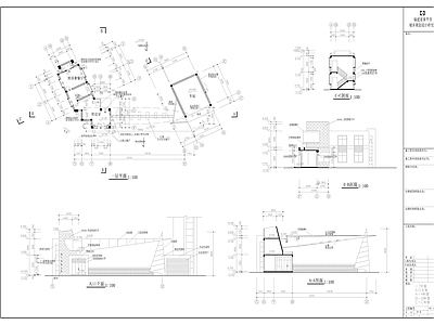 大学大门建施 施工图