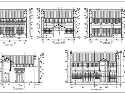 仿古商业街建筑图 施工图