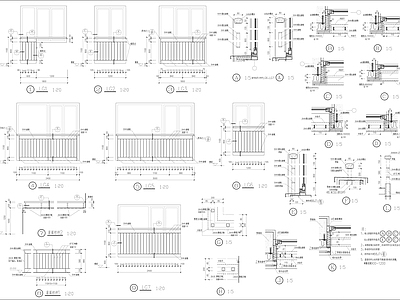 外窗栏杆详图 施工图