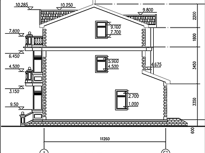 欧式三层别墅建筑设计 自建房建筑设计 施工图