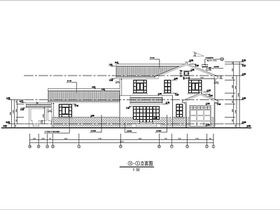 中式两层别墅建筑设计 自建房建筑设计 施工图