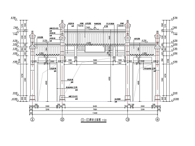 入口牌坊 施工图