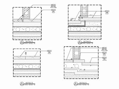 地面铺装收口地暖门槛石施工详图 施工图