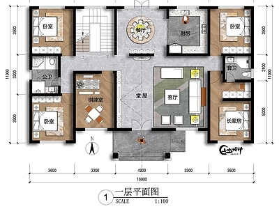 面宽18米进深11米二层自建房 施工图