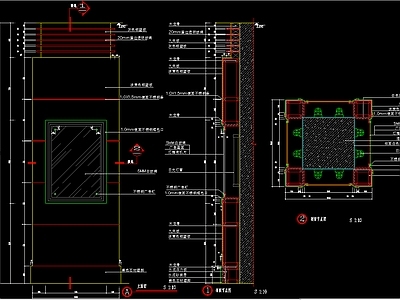 铝塑板灯箱片包方柱节点图 施工图