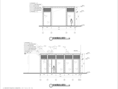 庭院景观玻璃房详图 施工图