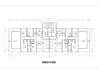 第四代住宅复式平面图 施工图  三室一厅 平层