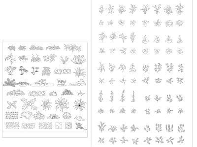 各种植物图库 施工图