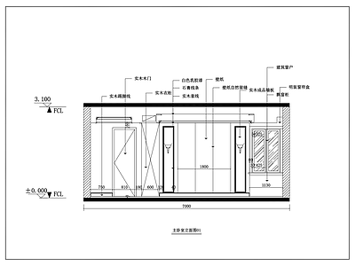 电视背景墙 立面图 施工图