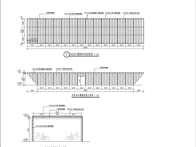 非机动车车牌廊架详图 施工图