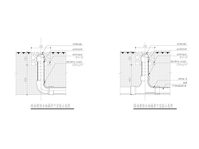 绿地渗排水地漏安装示意图 施工图