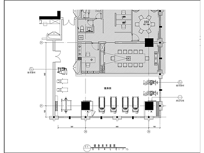 现代风格办公楼健身房室内精装修 施工图