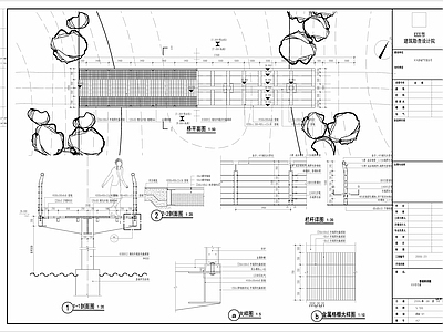人行桥木栏杆 施工图