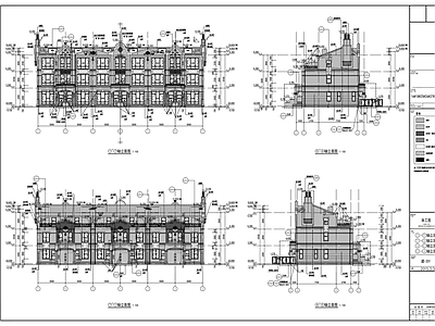 三层英式联排别墅建 施工图
