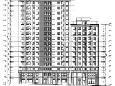 住宅小区住宅楼群12号楼建筑方案图 施工图