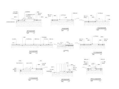 地面地毯与其他材料接口做法详图 施工图