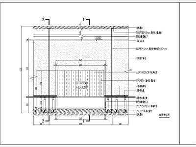 机房静电地板下方送风组加固大样节点图 施工图