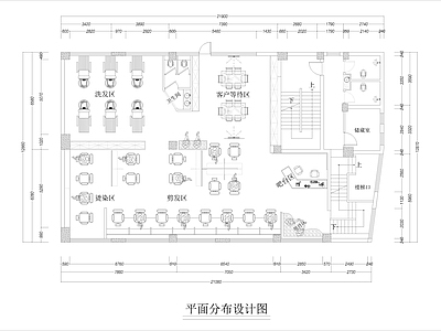 300㎡美容美发店 理发店 施工图