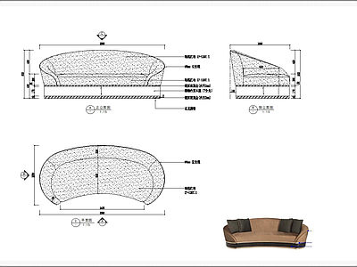软体沙发 施工图