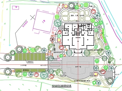 现代自然式庭院景观方案 施工图