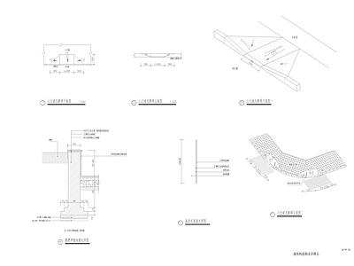 人行道无障碍三角坡 种植池壁做法详图 t3 施工图
