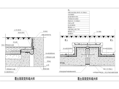 覆土屋面变形缝大样 施工图