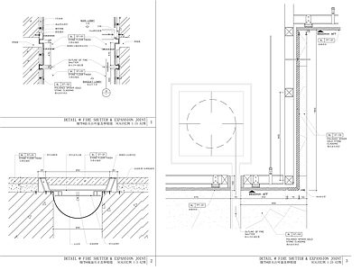 防火卷帘变形缝 施工图 卷帘