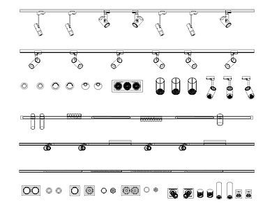 筒灯 射灯 轨道灯 磁吸灯 施工图
