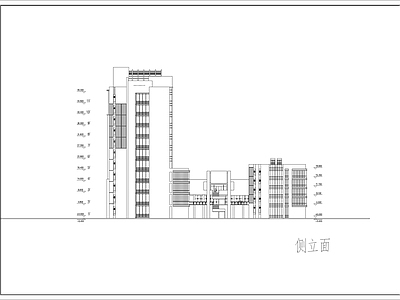 图书办公楼建筑设计立面图 施工图