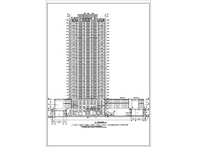 现代高层住宅 商业影院建筑设计图 施工图