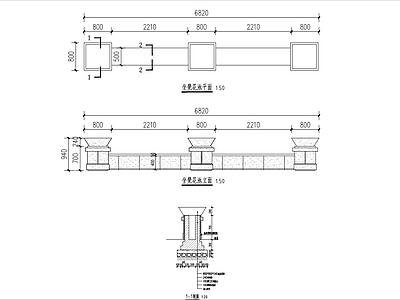 坐凳花钵详图 施工图