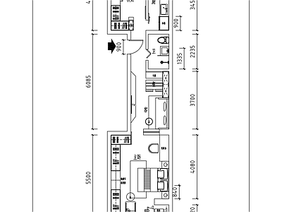 王女士太阳宫家装平面布局方案 施工图  两室一厅 平层