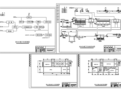 小区生活污水处理设备平面图流程图 施工图