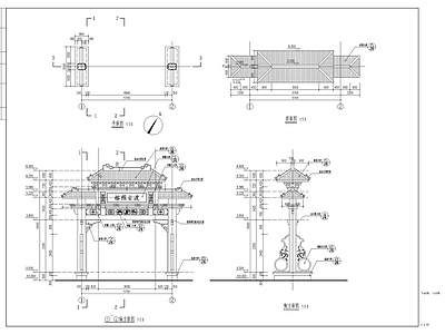 牌坊 施工图