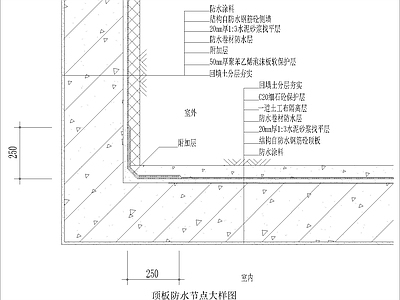 顶板防水节点大样图2 施工图