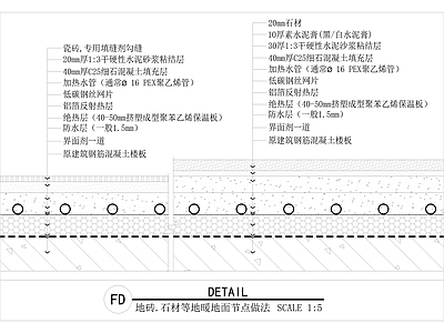 地暖地面做法详图 施工图